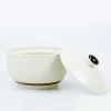 Multifunctional Beige Color With Brown Line Easy To Clean Stew Pot Sugar Bowl  Ceramic Sugar Pot With Lid