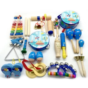 Musical Instrument Kids Toy 25PCS Percussion Set Preschool Educational Learning Wooden Musical Instruments Toddler Toy