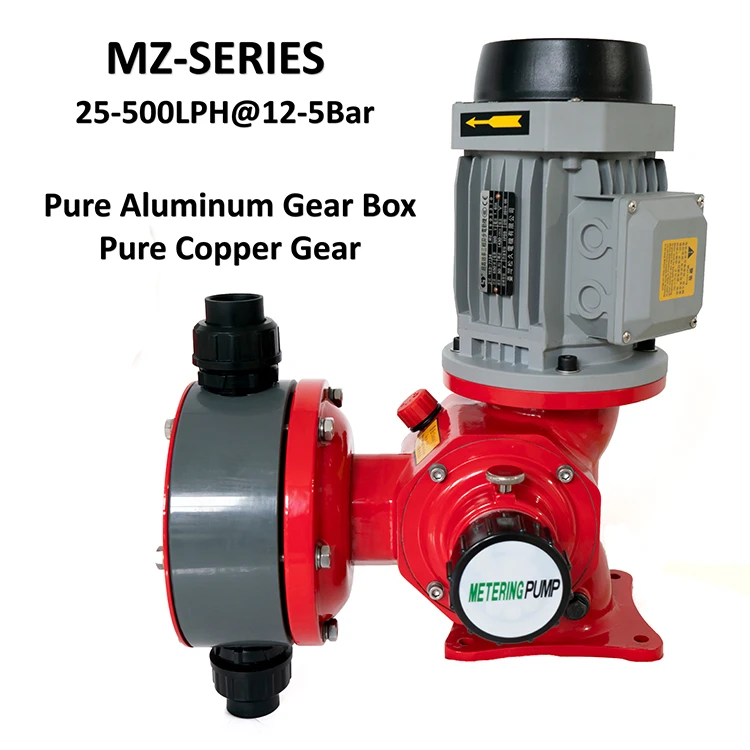 MZ 80 L/hr 7Bar 370W 380VAC Coagulant Gear Mechanical Diaphragm With Double Check Valve Microliter Metering Pump Dosing Pump