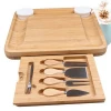 natural and eco-friend Bamboo Cheese Board with Cutlery Set slate cheese board wholesale