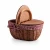 Import natural willow basket with wooden lid One removable cotton/poly basket liner from China
