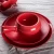 Import New arrival high quality porcelain plates and dishes for restaurant ceramic red glazed  flatware set from China