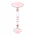 New Arrival Patent 100% Real Natural Pink Crystal Jade Roller For Face Lift Facial Massage Roller Rose Quartz Jade Roller