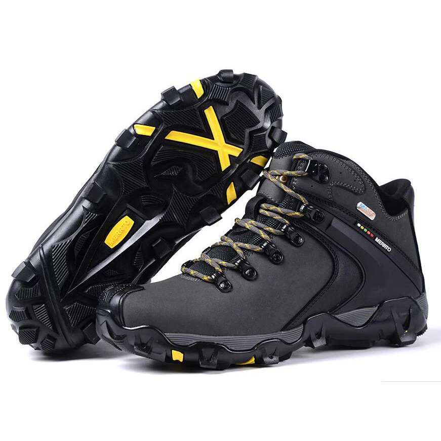 New factory outdoor footwear abrasion rubber full grain leather waterproof hiking boots