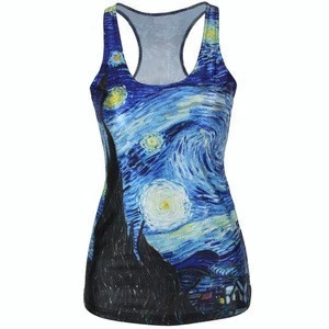 New Fashion Girl Slim Fit Tank Tops Ladies Lycra Tops Vest Printing Camisole