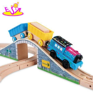 New hottest simulation 80 pcs railway set wooden electric train toy for children W04C079