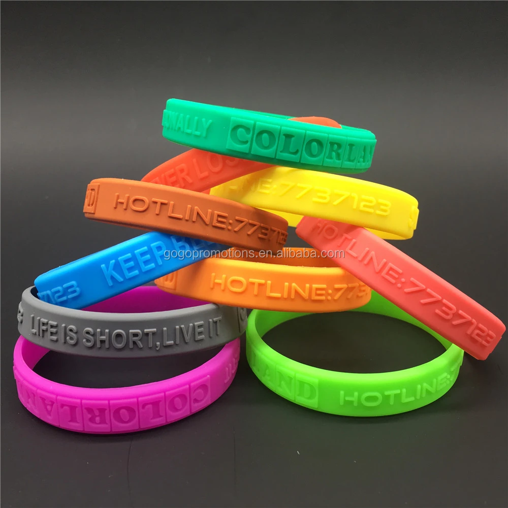 New Item Manufacturers Selling Custom Silicone Wrist Band, Cheap Debossed Color Fill in Silicone Wristband with Your Logo