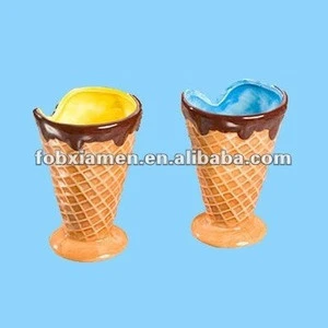 New online top sale ice cream favor ceramic ice cream cone