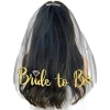 New Product Ideals Bridal Party Hair Accessories Luxury Bridal Wedding Veil Gold Lettering Pink Bridal Veil