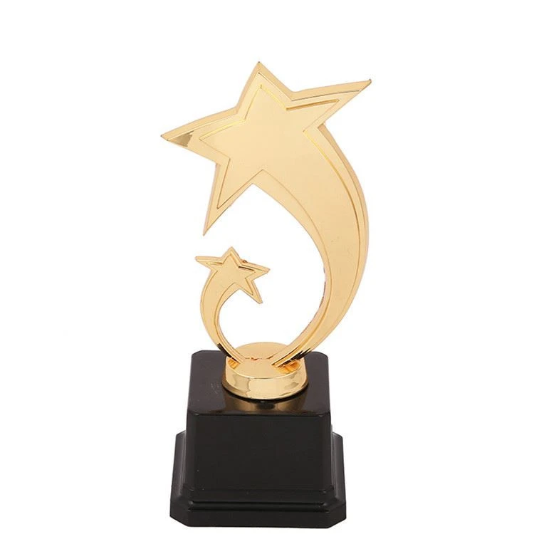 New selling super quality souvenir use trophy golden plated star shaped trophies