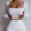 New Style Custom Women Two Piece Set Breathable Cotton Jersey T-shirt Yoga Suit High Waist leggings Pants Loungewear Women Sets