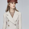 New winter lapel double-breasted waist long woolen womens jackets and coats