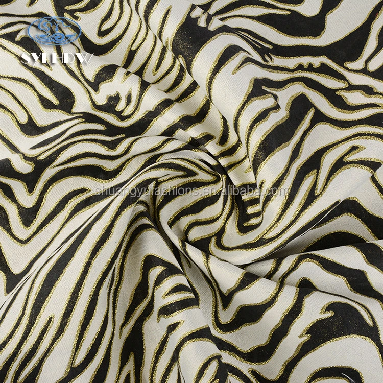 new zebra Stripe polyamide metallic jacquard fabric