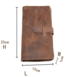Newest design Genuine leather men/women long wallets with many pockets fitting cards