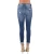 Import Newest design skinny stretch destroyed patches women denim jeans from China