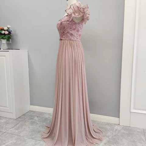 Newest Women Elegant  Party Ball Gown Rhinestone Elegant Ruffled Dresses Formal Evening Gown Dresses With Lace Banquet Plus Size