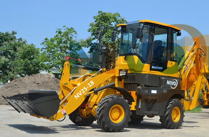 NIVO NV25-18 1.8ton mini backhoe loader with both front, rear telescopic boom, digger and parts CE