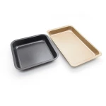 Non stick carbon steel square cookie sheet tray cake baking pan