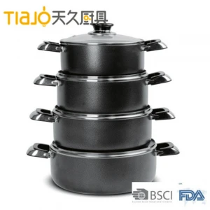 Non-stick Sauce Pot with Powder Coating and Glass Lid