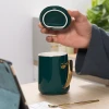 Nordic ceramic coffee mug gold handle ceramic cup custom logo