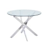Nordic elegant glass furniture dinning set with 6 chairs dining table