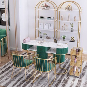 Nordic marble nail art table and chair set net celebrity shop must-have single double manicure seat manicure table