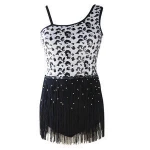 NT16050 Animal sequins with fringe Contemporary Lyrical costumes dresses, Latin dance wear for women.