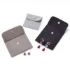 Oem snap fastener square Earrings pouch velvet jewelry, jewelry packaging box with pouch