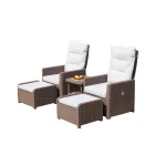 Outdoor Garden Sofas, Sectionals Plastic Mould Rattan Look PP Plastic Patio Sofa Set Furniture