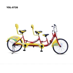 Parent-child bicycle double cycling bicycle brake 24 inch three people family bicycle