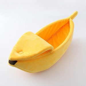 Pet Supplies cute cave fruit shape pet small dog yellow banana cat bed