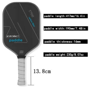 Pickle Rackets 14mm 5.25 handle Carbon Fiber Thermoform unibody power Pickleball Paddle