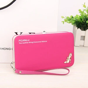 PIDANLU 2018 new style womens wallet with handle strap,High-heeled shoes Pen box wallet for lady