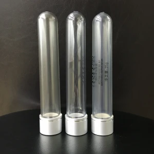 Plastic glass bottom tubes with cork stopper screw caps