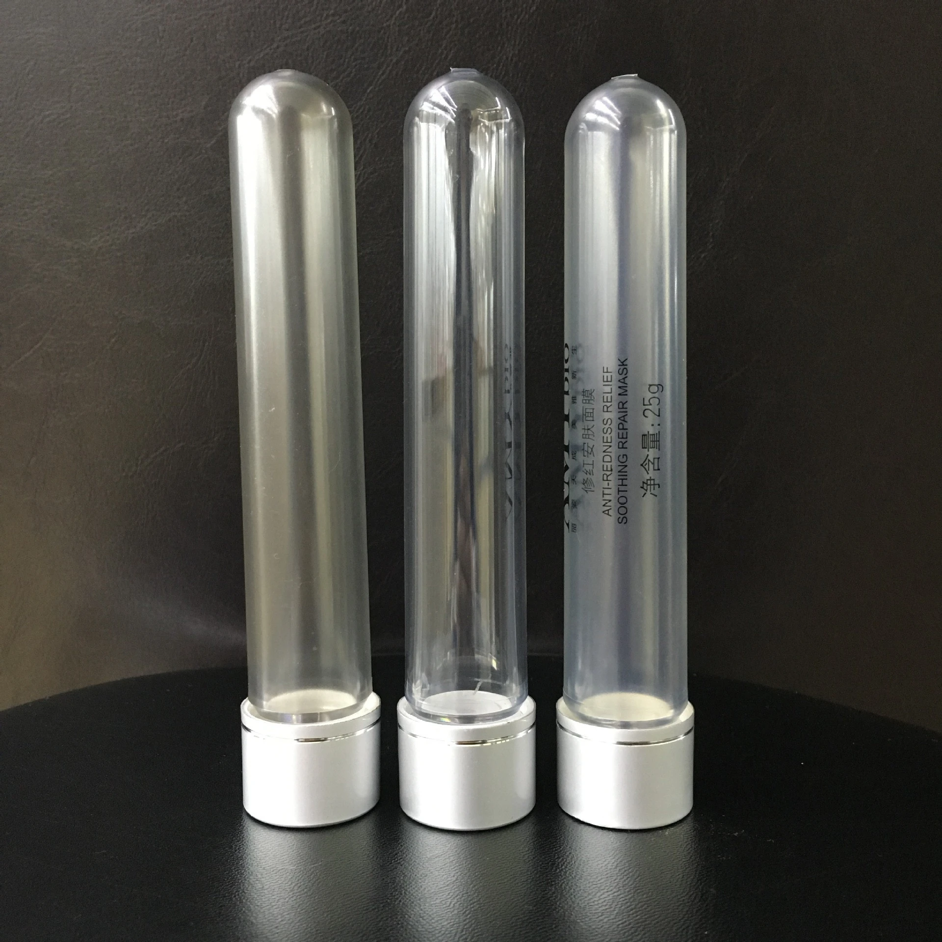 Plastic glass bottom tubes with cork stopper screw caps