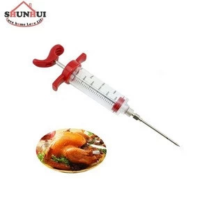 Plastic Injector Syringe Marinade With Screw-on Meat Needle for BBQ Grill 30ml Food Injector Syringe