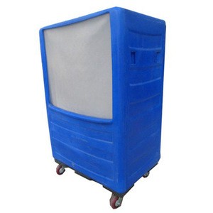 Plastic laundry cage trolley