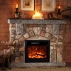 Polystone Mantel Electric Fireplace