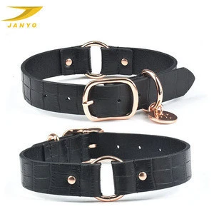 Popular pet products,luxury genuine leather dog collar