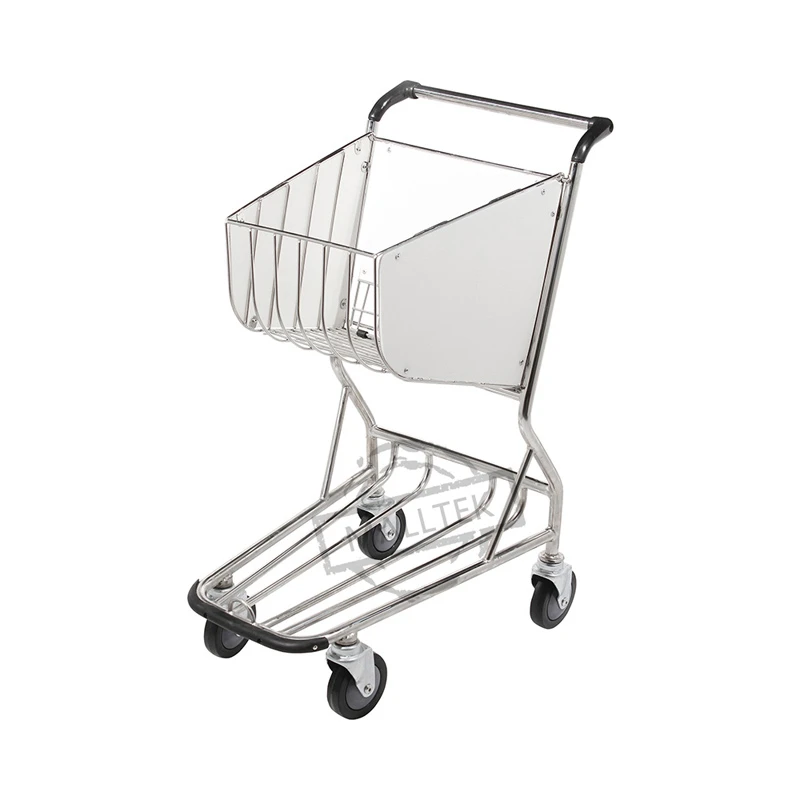 Popular Stainless Steel 4 Wheels Luggage Baggage Airport Shopping Cart