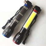 portable cob flashlight torch USB rechargeable LED work light 2 modes built-in magnet hook Lanterna lamp for camping car repair