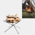 Portable Fire Pits Outdoor Camping Foldable Mesh Fire Pits Portable Fireplace