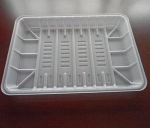PP plastic seafood container supermarket frozen food tray