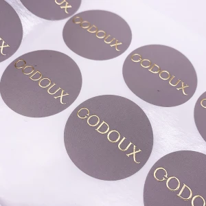 Print Logo Emboss Letters Transparent Paper Circle Metal Label Promotional Round Custom Gold Foil Embossed Stickers