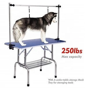 Professional Adjustable Heavy Duty Dog Pet Grooming Table W Arm Noose Mesh Tray Maximum Capacity Up to 250LB