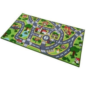 Promotes Educational and Imaginative  Colorful City Street Theme Playing Carpet Fun Play Mat