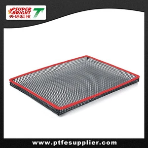 PTFE Oven BBQ Grilling Basket With Silicone Trim