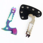 QingGear Plus Hawkit Neck Knife Ax Hatchet Nail Puller Mini Prybar Screwdriver Bottle Opener EDC With Kydex Sheath