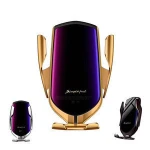 R1/R2 Infrared Sensor Automatic Clamping Cell Phone Fast Charging Magnetic Car Holder Qi Wireless Car Charger