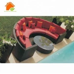 rattan outdoor semi-circle wicker sectional sofa